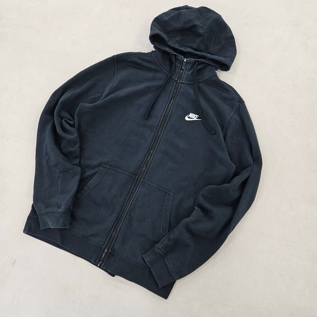 [L(100)] 나이키 푸추라 스몰로고 블랙 후드 집업 0115YH1