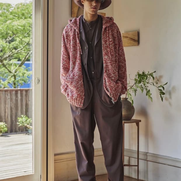 언더커버 22ss 니트 후드 집업 그레이