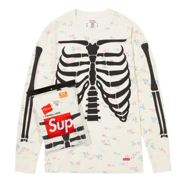 판매) 슈프림 헤인즈 본즈 써멀 크루넥 플로럴 supreme hanes