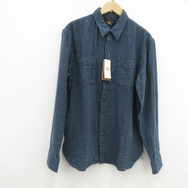24SS RRL 더블알엘 체크 인디고 더블 페이스드 하베스트 워크셔츠