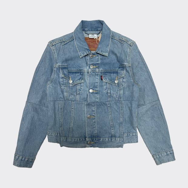 18FW 베트멍 리바이스 인디고 리워크 크롭 데님자켓