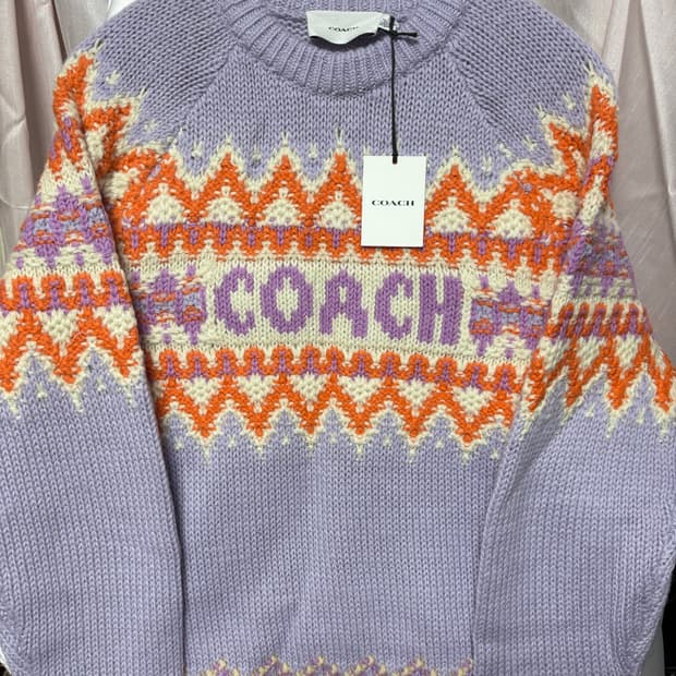 코치 페어아일 스키 니트