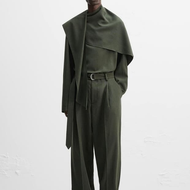 자라 나누시카 풀라드 셔츠 카키그린