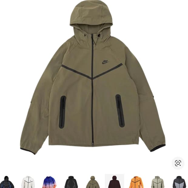 나이키 테크 윈드러너 우븐 풀 집 자켓 미디움 올리브 블랙 M 세트