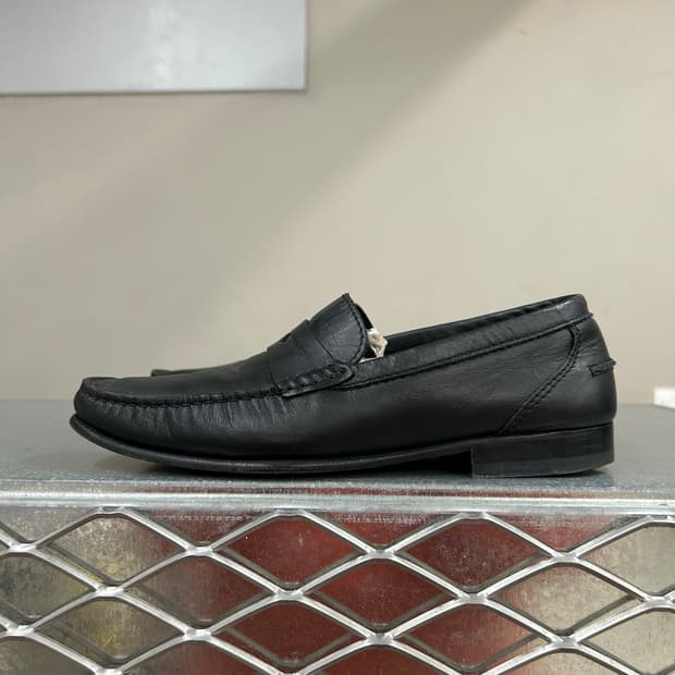 아테스토니 블랙 레더 로퍼 7.5