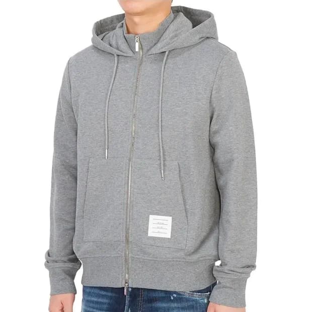 톰브라운 펀넬 라이트 웨이트 루프백 후드집업 5 그레이