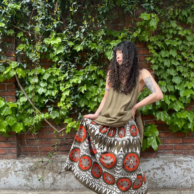 히피 에스닉 패턴 스커트
