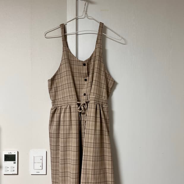 체크 롱 원피스