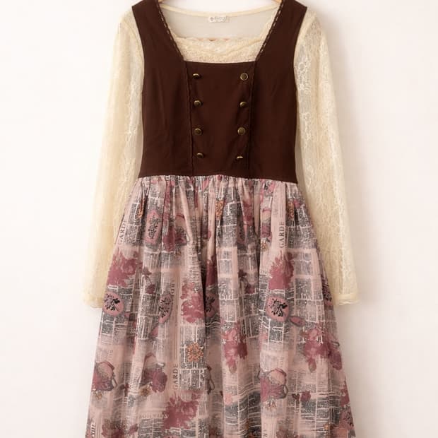 모리걸 빈티지 엑시즈팜 원피스 set 💛🤎🎀