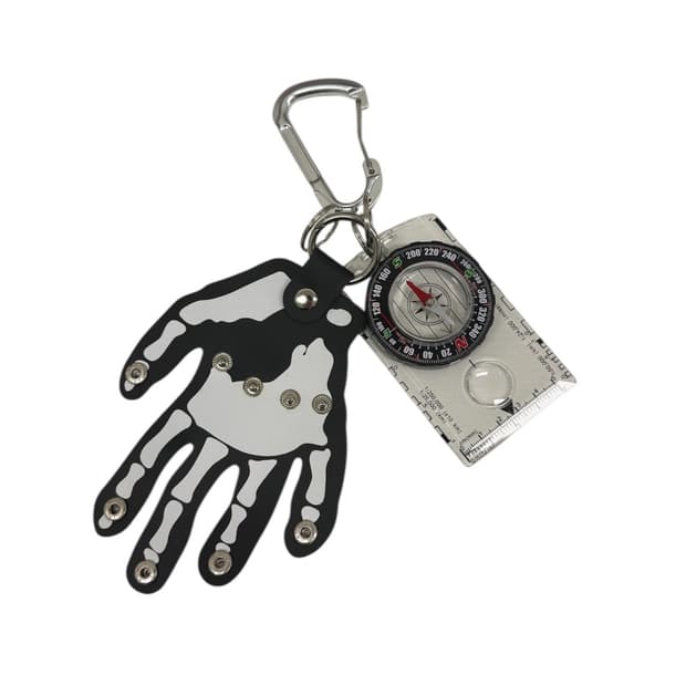 스켈레톤 레더 나침반 커스텀 키링 