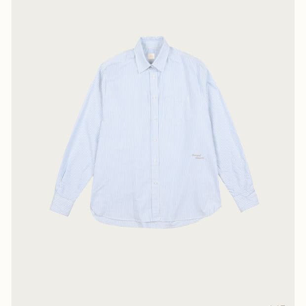 리본빛 Oxford Striped Shirt - Blue 새상품