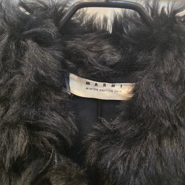 마르니 블랙 레더퍼 롱코트윈터에디션