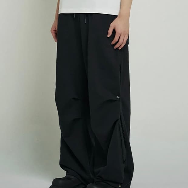 [주앙옴므 X CTR]더블 레이어 스웻 팬츠 (블랙)