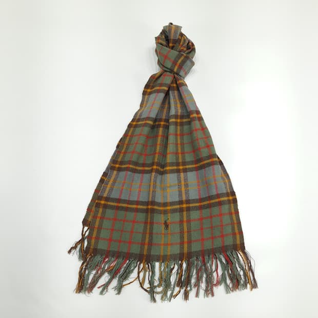 MX107 폴로 랄프로렌 클래식 하이랜드체크 프랑스코튼 스카프 숄 머플러