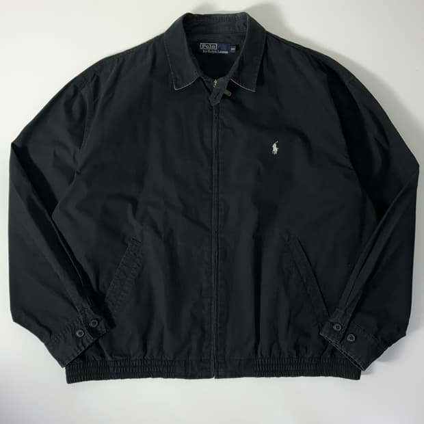Polo  폴로 랄프로렌 90,s 블랙 코튼 해링턴 자켓