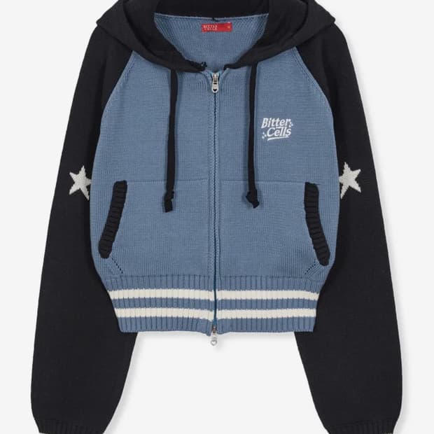 비터쉘즈 스타 니트 후드-블랙