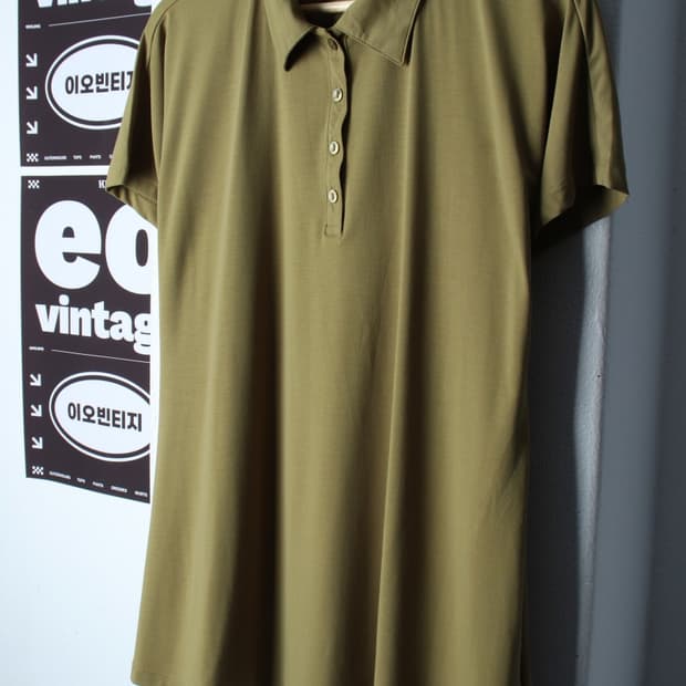 W(XL-2XL) 유니클로 반팔 카라 티셔츠 띠어리 협업-H35360