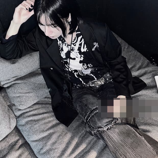 JPN 00s Vkei Tshirts Y2K 펑크 빈티지