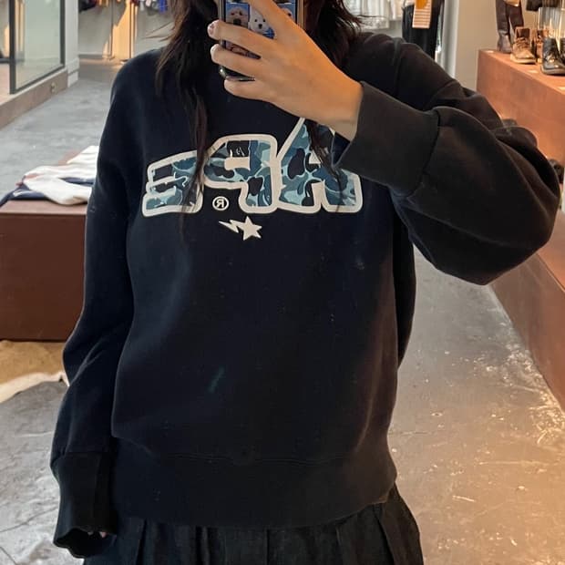 베이프 스타 빅로고 맨투맨 H135