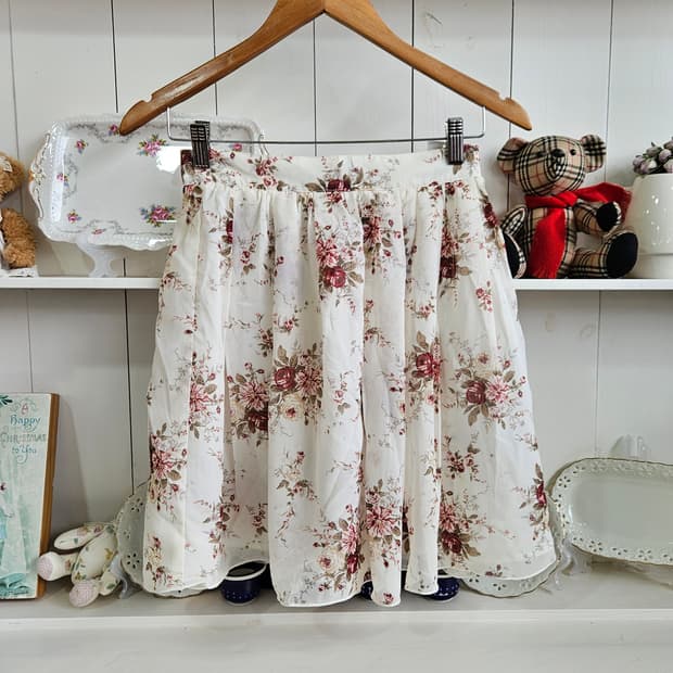 (LEST ROSE) 로즈 플라워 쉬폰 스커트