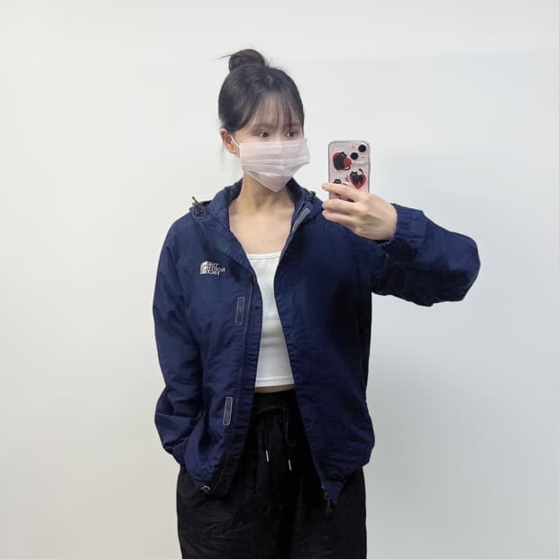 노스페이스 하이벤트 바람막이 자켓 네이비