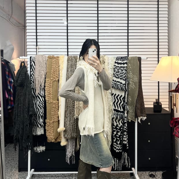 ivory cozy knit vest