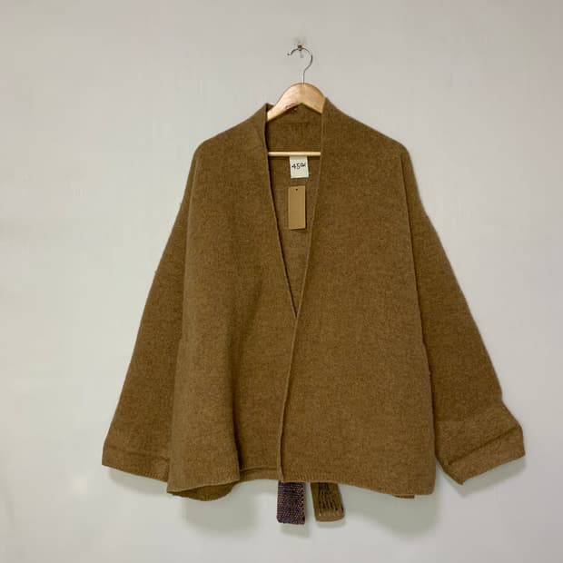 45R 울 코트 오픈 가디건 브라운 봄가을 아우터 빈티지