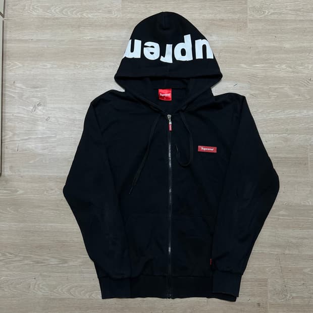 슈프림 박스로고 와펜 후드집업 [블랙] L/100