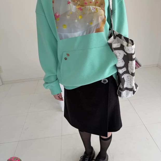 나비버스 민트 후드티