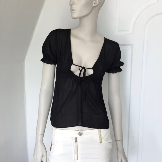 Ruched Detail Puff Sleeve Blouse