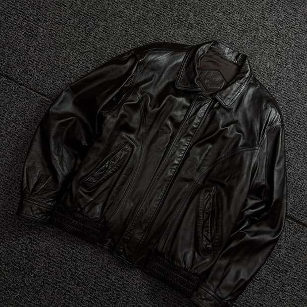 90s 빈티지 아카이브 램스킨 레더 봄버 자켓 브라운 1843