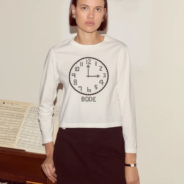 [S,M]보디 BODE 클락 롱 슬리브리스 탑/화이트