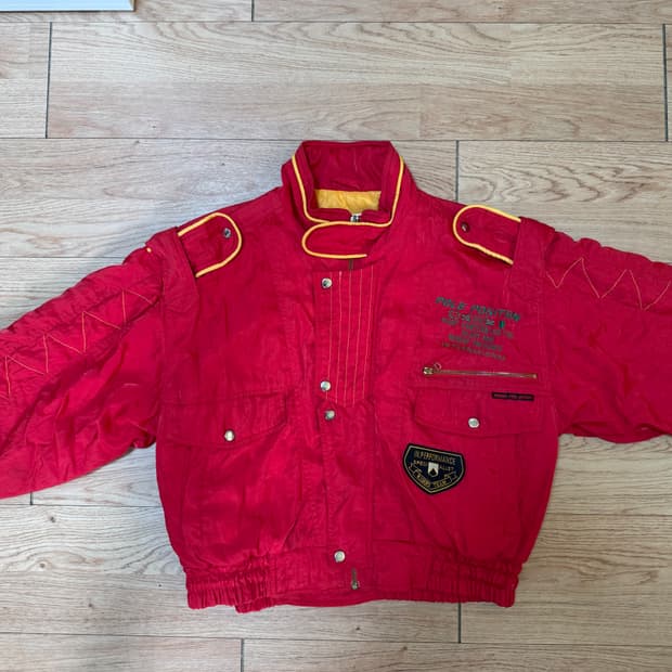 (Free size) 파프제이 빈티지 크롭 레이싱 자켓