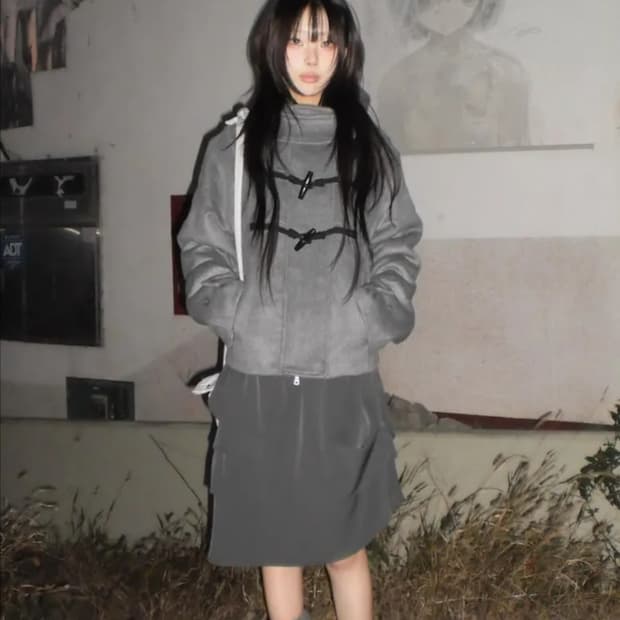 미세키서울 더플후드 떡볶이 코트 