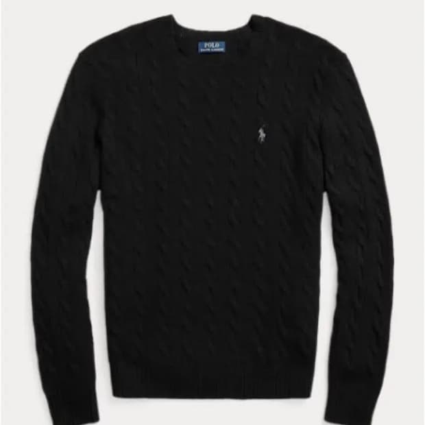 폴로 울 캐시미어 케이블 니트 블랙 s 공홈제품