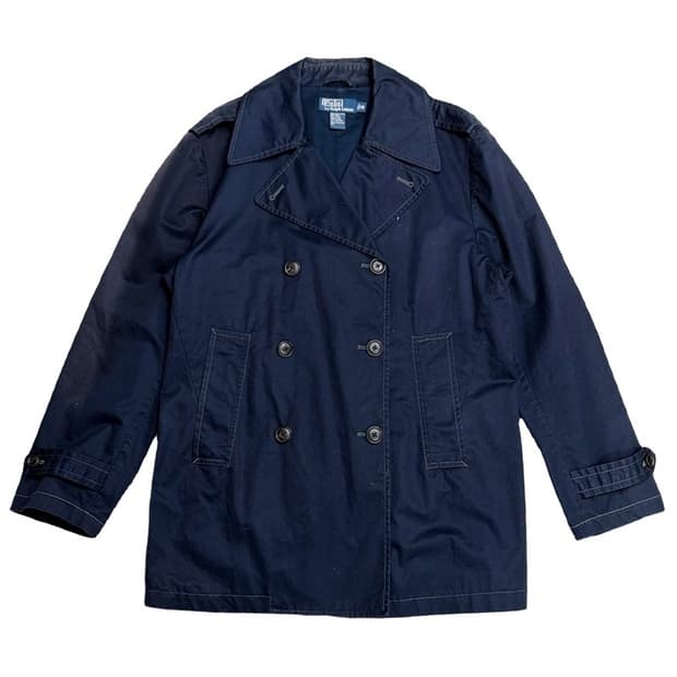 POLO 코튼 더블 브레스티드 코트 M