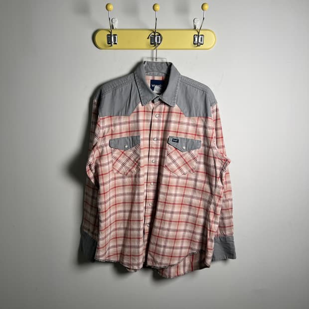 랭글러 포켓 디테일 웨스턴 체크 셔츠 