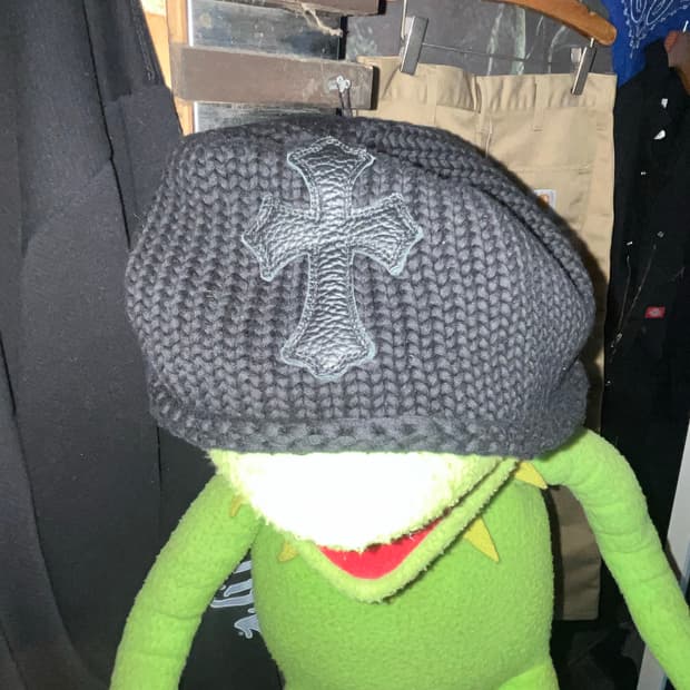 Chrome Hearts Cross Leather beanie