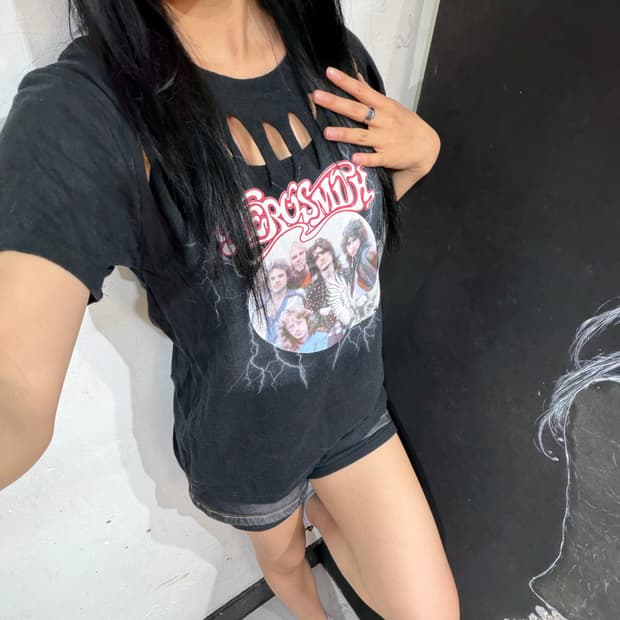 Aerosmith 갸루깔 밴드 락 티셔츠 M