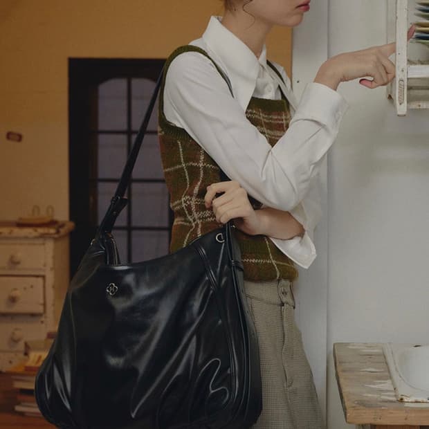 히어리 구효민 구디백 구디 나인 포켓 빅백_보부상백 블랙 숄더백