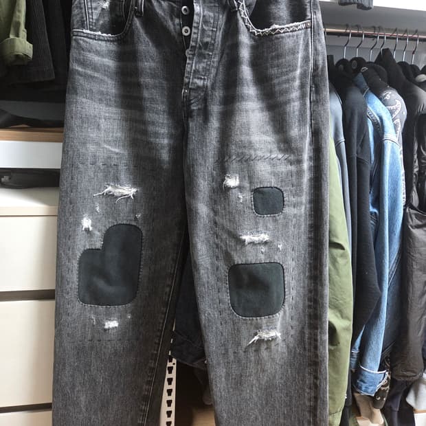 비헤비어 rags 흑청 셀비지데님