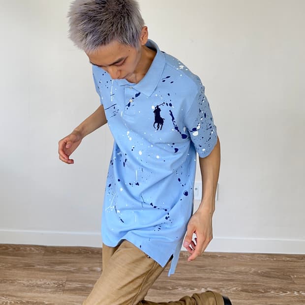 Polo Ralph Lauren 페인트 스프레드 카라 티셔츠
