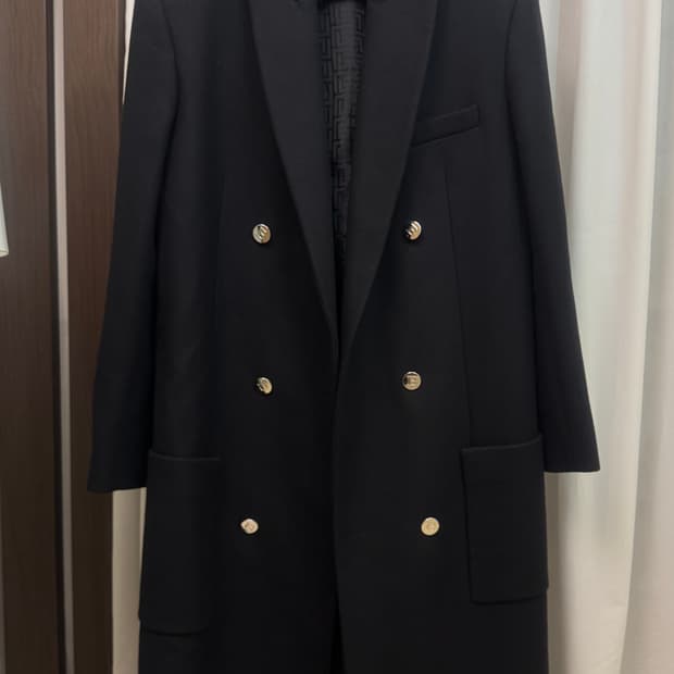 balmain 발망 남성 더블 브레스드 오버핏 버진울 코트