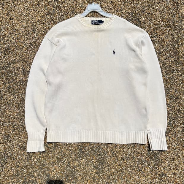 폴로(POLO RalphLauren)아이보리 코튼 니트