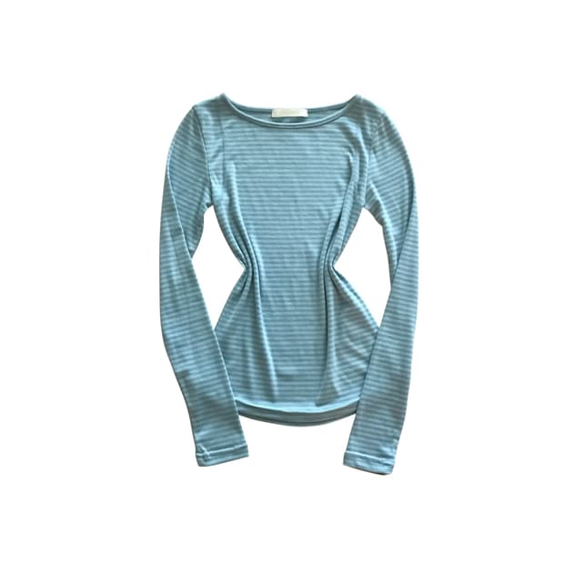 nyunyu 스트라이프 기본 긴팔 T