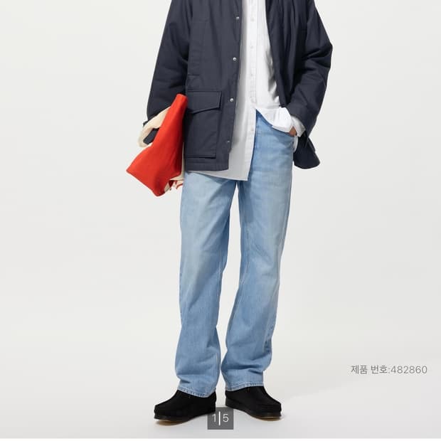 (31)유니클로 JW앤더슨 스트레이트 데님진 블루