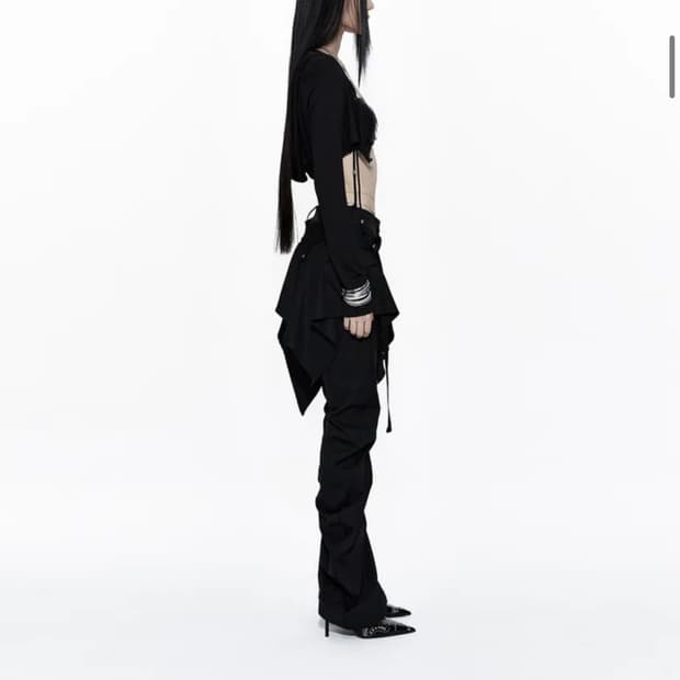 카시코 레이어드 스트랩 팬츠 블랙 사이즈 L