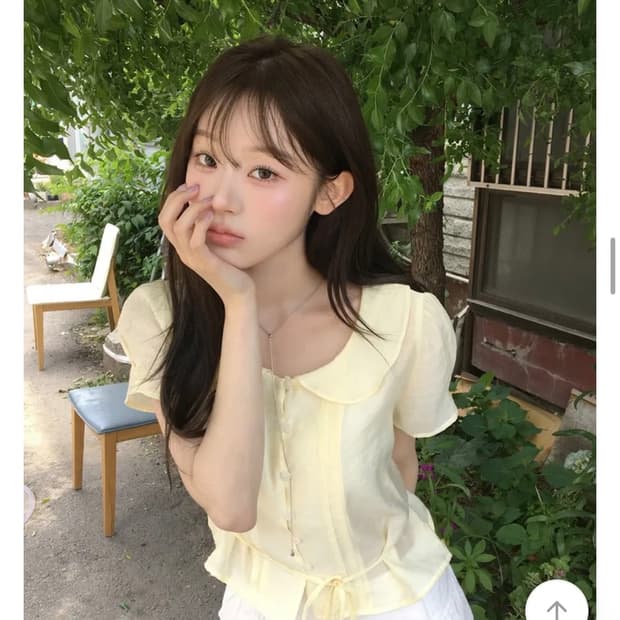 미니포에 하즈키 레몬 블라우스