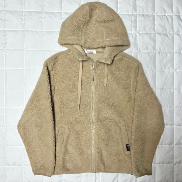 행텐 브라운 베이지 뽀글이 후리스 플리스 후드집업 아우터