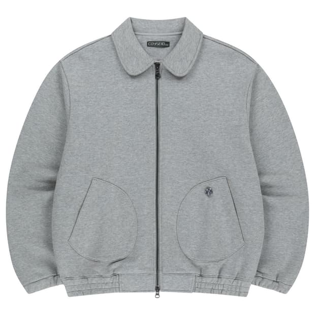 038 ROUND TRACK ZIP-UP MELANGE GREY S